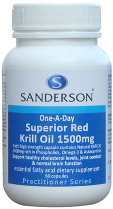 Sanderson Superior Red Krill Oil 1500mg Capsules 60
