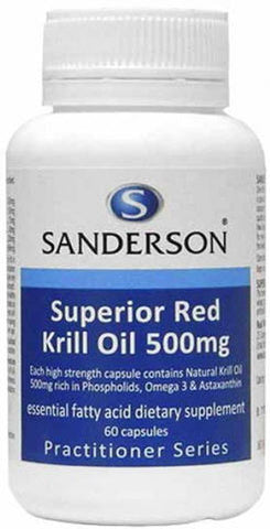Sanderson Superior Red Krill Oil 500mg Capsules 60