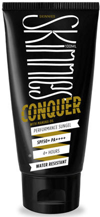 Skinnies Conquer Gel with Manuka Oil SPF50+ Sports Sunscreen 100ml