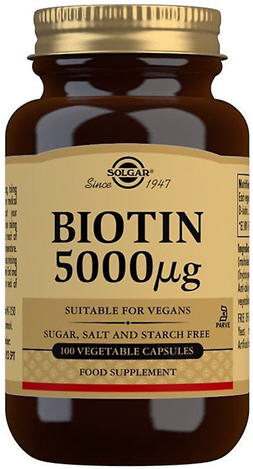 Solgar Biotin 5000 mcg Vegetable Capsules 50