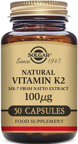 Solgar Natural Vitamin K2 100mcg Capsules 50