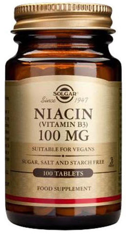 Solgar Niacin (Vitamin B3) 100 mg Tablets 100