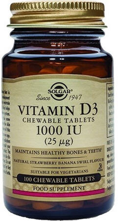 Solgar Vitamin D3 1000IU Chewable Tablets 100