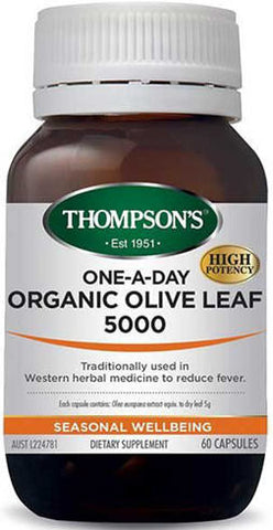 Thompson's Organic Olive Leaf 5000mg One-A-Day Capsules 60