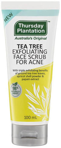 Thursday Plantation Tea Tree Exfoliating Face Scrub For Acne 100ml - New Zealand Only