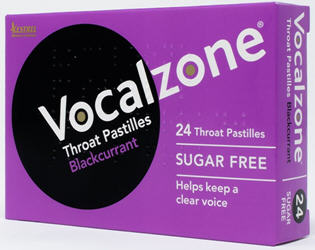 Vocalzone Throat Pastilles 24 - Blackcurrant Sugar Free